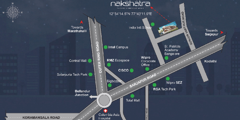Abhee Nakshatra Location Map